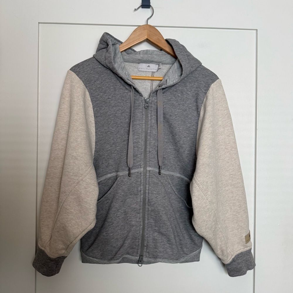 Stella McCartney x Adidas Hoodie Sweatshirt Womens Sz S Gray Full Zip Athleisure